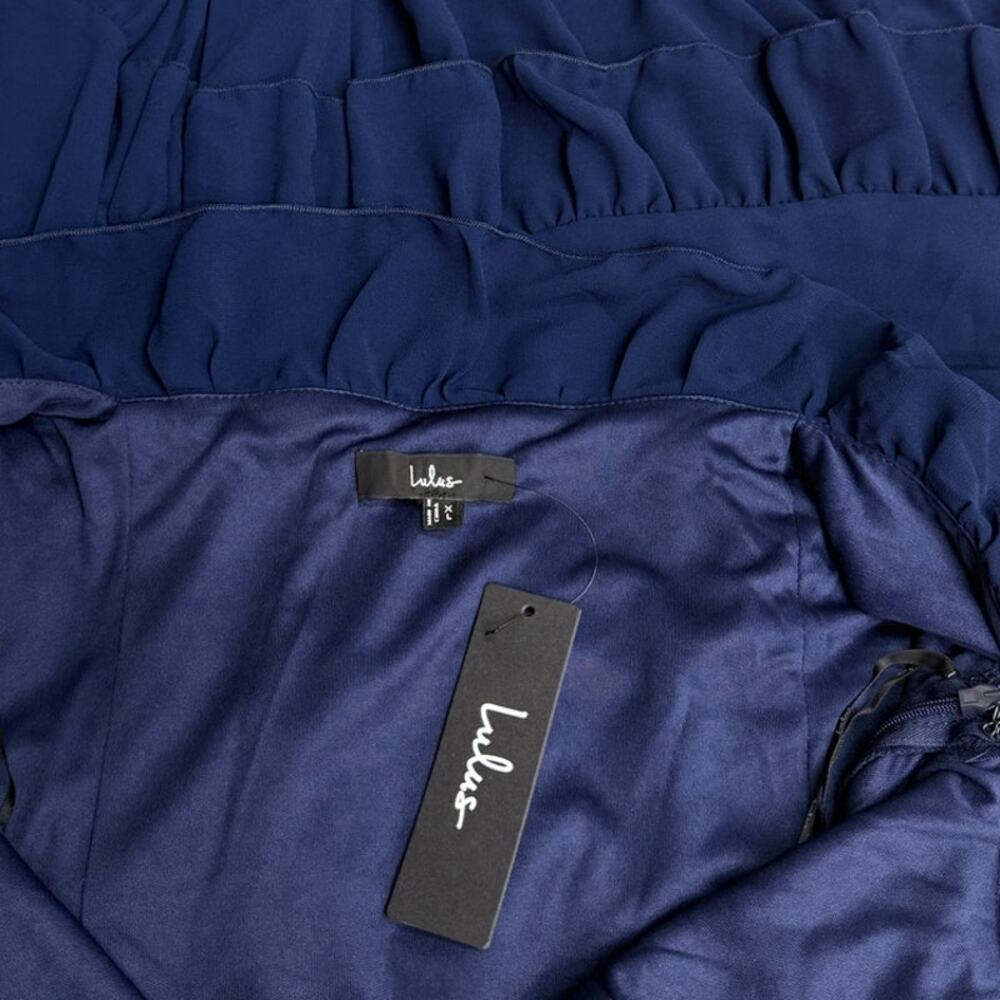 Lulu's Navy Ruffled Maxi Dress - Picture 4 of 5